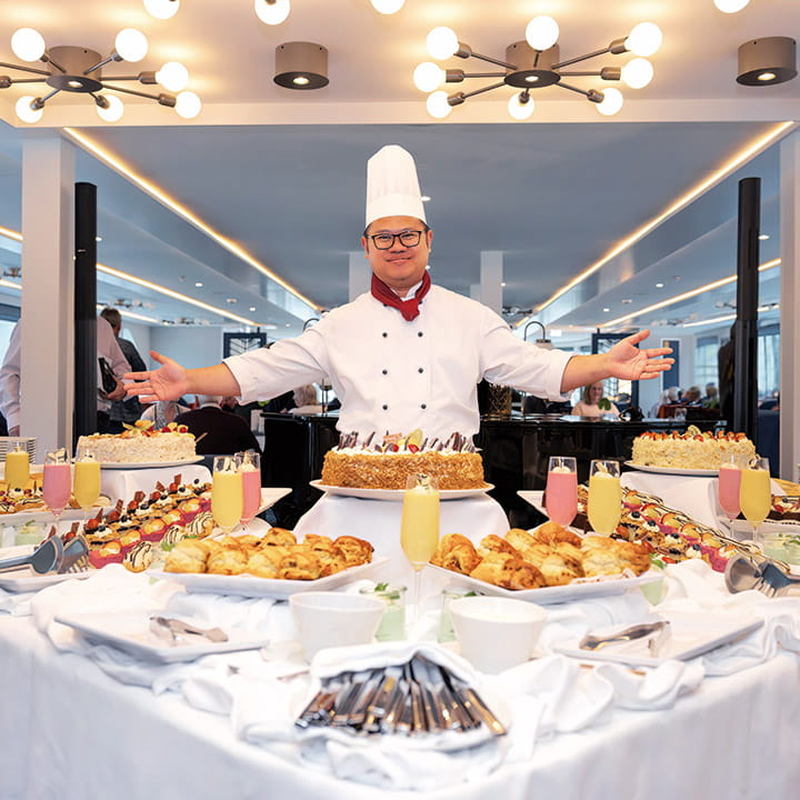 Afternoon tea in the Lorelei Lounge on Spirit of the Rhine